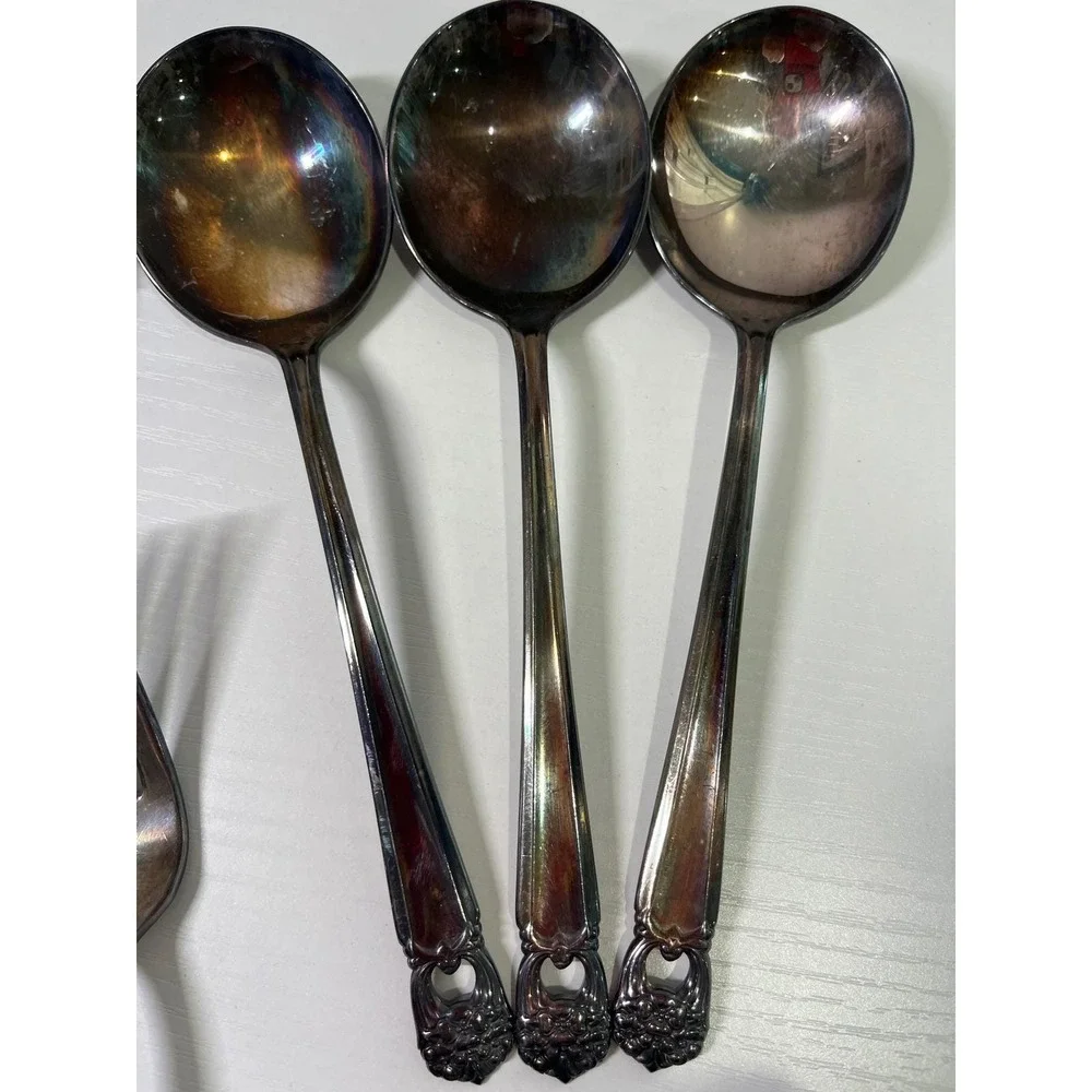 1847 Rogers Bros Eternally‎ Yours Silverplate Flatware 9pc Set Forks Spoons IS